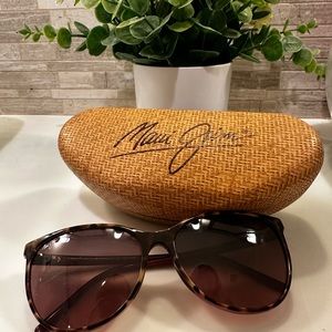 Authentic Maui Jim Ocean-Tortoise&Raspberry Polarized Cat Eye Sunglasses w/case